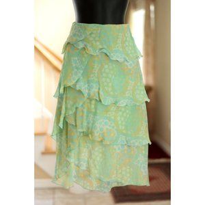 AGNONA Green and Turquoise Layered Skirt
